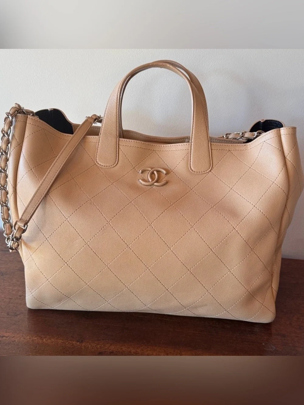 CHANEL Caviar Stitched Large Shopping Tote